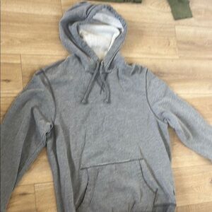 Gray Sweatshirt with Adjustable Hood and Relaxed Fit